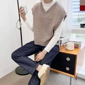 [하프클럽/]겨울 니트 스웨터 조끼 언발 여자 사이드버튼