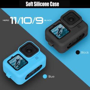 TELESIN 소프트 실리콘 케이스 Gopro Hero 12 11 10 Go 9 보호용 풀 커버 쉘 카메라 액세서리