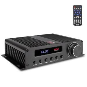 PYLE 무선 블루투스 홈 오디오 앰프 - 100W 5채널 시어터 파워 스테레오 수신기 서라운드 사운드 W/HDMI AUX FM 안테나 서브우퍼 스피커 입력 12V 어댑터 블랙 PFA540BT