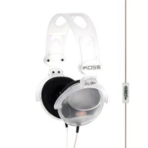 Koss CL20i 투명 온이어 헤드폰, 인라인 마이크 및 리모컨, 레트로 스타일, 3.5mm 플러그 지원