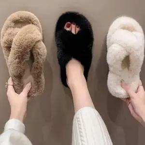 부드러운 여성 털 슬리퍼 데일리 여자 털 슬리퍼 푹신 겨울 부드러운 털