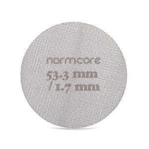 Normcore 53.3mm 퍽 스크린 - 하부 샤워 에스프레소 54mm 포터필터 필터 바스켓용 금속 접촉 두께 150 m 316 스테인리스 스틸 1.7mm