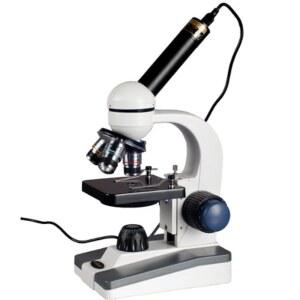 AMSCOPE M150C-E-A 40X-1000X LED 무선 풀 메탈 프레임워크 글래스 광학 렌즈 학생 컴파운드 현미경(조밀 및 미세 초점 + 디지털 카메라 USB 이미저 포함)