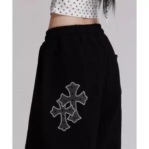 라이크더모스트 LIKE THE MOST 도트 트윈 크로스 아플리케 트레이닝 팬츠_블랙 5013656371 3377055