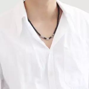 [벨가][벨가] 써지컬스틸 6mm 호안석 천연석 믹스 목걸이 (8969842A)