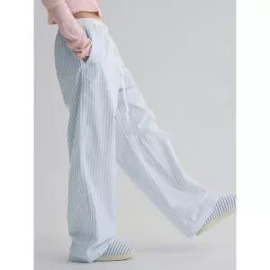 에잇세컨즈 브랜드관 허리 배색 파자마 스트라이프 팬츠 스카이 블루 356321CC2Q 3358780