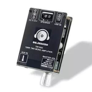 TWS가 장착된 TW100S 모노 블루투스 앰프 보드 TPA3116이 100W 차량 오디오 9-24V 와이드 전압 입력