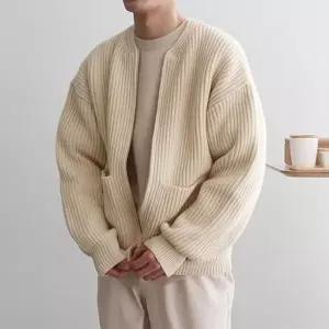 [하프클럽/]남성 루즈핏 니트가디건 집업 아우터 세련된 트랜디한