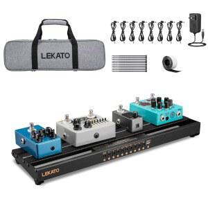 LEKATO 기타 페달 보드, 전원 공급 장치가 내장된 19x5.1x1.8