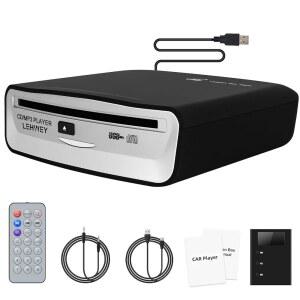 자동차용 레후이 USB CD 플레이어 AUX 및 FM 송신기가 있는 외장 자동차 드라이브가 없는 휴대용 미끄럼 방지 리모컨 대부분의 자동차 SUV 트럭과 호환됩니다