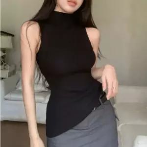[하프클럽/]골지 슬림핏 폴라 니트 탑 여름 이너웨어