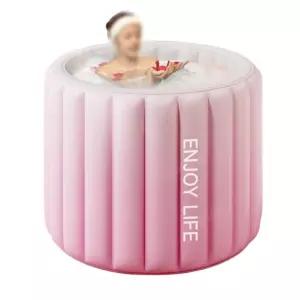 팽창식 자동 욕조 접이식 버킷 핑크 전신 목욕통 공기 풍선 주입식 에어 프린세스