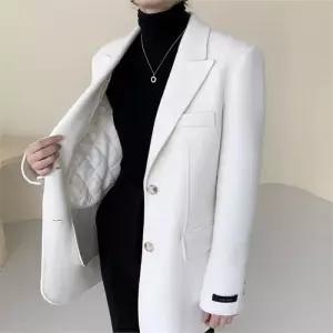[러빙엠]탈부착 슬림핏 누빔 안감 투버튼 핸드메이드 하프 코트 (6321820A)