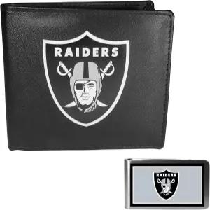 시스키유 스포츠 NFL 라스베이거스 레이더스 바이폴드 지갑 컬러 머니 클립 블랙 원 사이즈