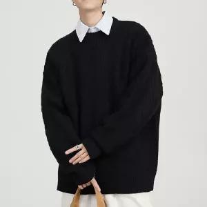 [하프클럽/]남성 3두툼 꽈배기 라운드넥 스웨터 ISTS77 가디건 가디건 니트 베