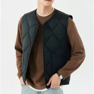[하프클럽/]남성 퀄팅 누빔 기모 조끼 블랙 1P 빅사이즈 사무실