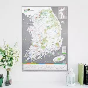 우리나라 명산지도 + 핀스티커 - 백두대간 등산지도 우리나라지도 대한민국지도 전국지도