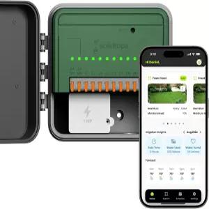 Soydrops 8-Zone WiFi 스마트 스프링클러 컨트롤러 실내 또는 실외 설치 IP54 내후성 앱 기반 관개 타이머