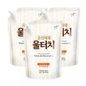 울터치 중성세제 액체세탁세제 리필 1.3L X3개