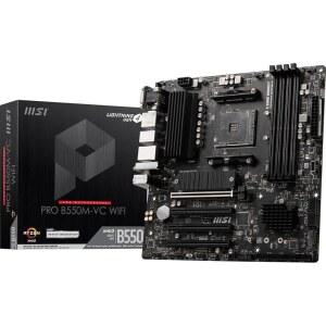 MSI PRO B550M-VC WiFi 시리즈 마더보드(AMD Ryzen 5000 시리즈, AM4, DDR4, PCIe 4.0, SATA 6Gb /s, M.2, USB 3.2 2세대, HDMI /DP, Wi-Fi 6E, Bluetooth 5.2, mATX)