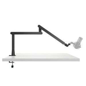 마운트 잇! 마이크 암, 붐 조절 가능한 풀 모션 데스크 마운트, 스트리밍, 게임, 팟캐스트, 녹음, 3/8인치 및 5/8인치 호환, 로우 프로파일 디자인, 높이 최대 27.8인치, 블랙