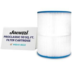 자쿠지 프로클래식 50제곱피트 헹굼 주름 카트리지, 교체용 스파 필터 6541-853J, 2023+ J-200 온수 욕조, 내구성 있는 리메이 미디어에 적합한 크리스탈 클리어 클린 워터, 간편한 설치 및 유지 관리