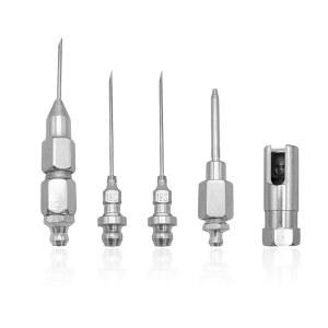 KBAEY 5 PCS 그리스 건 니들 노즐 키트, 스틸 팁 디스펜서 경화 인젝터 피팅 도구, 주입 방지 도구 액세서리