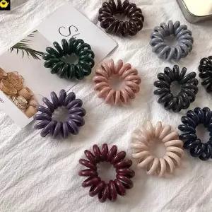 TBZ 칼라 전화선 머리끈 10P 꽈배기머리끈 헤어끈 헤어머리끈 스프링머리끈 머리단정