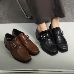 여성 2컬러 캐주얼 클래식 로우굽 메리제인 로퍼구두 메리제인로퍼 버클로퍼 여성로퍼