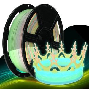 플래시포지 래피드 PLA 필라멘트 1.75mm 발광 멜로디, 500mm/s 고속 인쇄, 어두운 3D 프린터 1kg 스풀, 치수 정확도 + /- 0.02mm, 밝고 오래 지속되는 광채