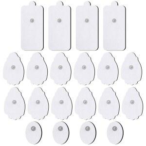 전기 치료용 TENS / EMS 유닛 교체 패드 NURSAL 20 팩 3.5mm 스냅 전극 패치, 재사용 가능한 자가 접착 패드, Belifu, AVCOO, MEDVICE TENS(화이트)와 호환 가능