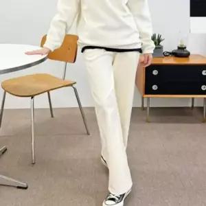코듀로이팬츠 바지 밴딩 여성와이드팬츠 여자기모바지 골덴 코듀 1P