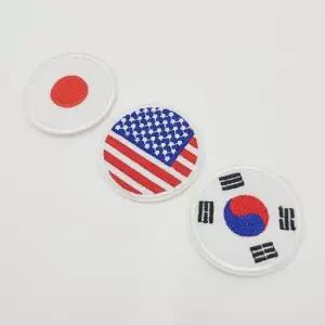 WL 열접착 원형 국기 자수 와펜 패치 태극기와펜 태극기패치 국기패치 한국국기와펜