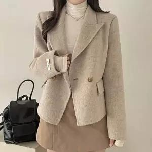 [하프클럽/]여성 깔끔한 카라 모직 코트 1P 미디 기장 아우터