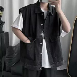 [하프클럽/]남성 가을 오버핏 니트 조끼 빅포켓 브이넥 레이어드 외출용 연