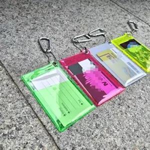 투명 2포켓 카드홀더 사원증 명함 목걸이 케이스 투명형-WFN1KZF