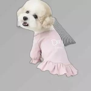 강아지 리블 점퍼 핑크 1P 프릴 자켓 셔링 원피스