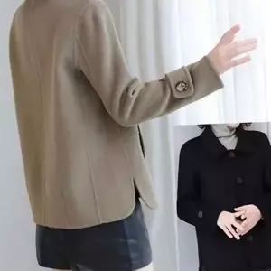 [하프클럽/]가을 여자 숏 코트 아우터 여성 모직 코트 겨울 버튼