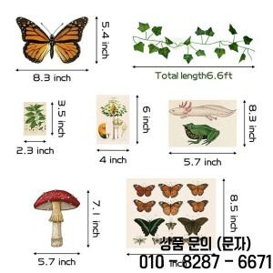 50pcs 빈티지 식물 종이 컷 아웃 레트로 버섯 나비 Vineman 카드 콜라주 포스터 십대 기숙사 침실 벽