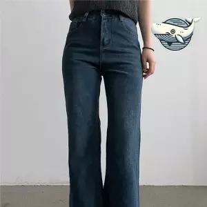 키작녀 필수 아이템 진청 세미 나팔바지 데일리 여성청바지 봄청바지 데님팬츠 데님바지