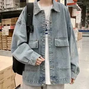 [하프클럽/]루즈핏 청자켓 남자 데님 간절기 아우터 재킷 포켓