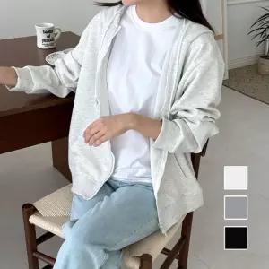 봄 가을 데일리 베이직 여자 후드 집업 점퍼 자켓 여자잠바 야구잠바 (WCD4EDD)