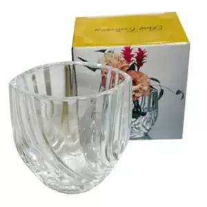 튤립 나뭇잎 화병 꽃병 유리화병 인테리어 12cm
