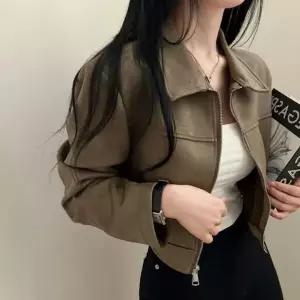 [하프클럽/]여성 슬림핏 오버핏 재킷 집업 스웨이드 크롭 자켓