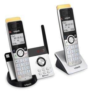 VTECH IS8121-2 초장거리 무선 전화기 2300피트 DECT 6.0 블루투스 셀 연결 핸드셋 2대 자동 응답기 스마트 통화 차단기