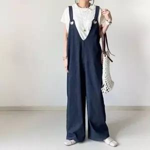 [하프클럽/]와이드 멜빵 바지 점프수트 데님 jumpsuit