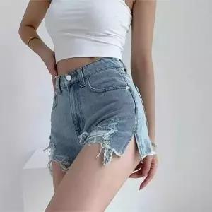 [하프클럽/]데님 핫팬츠 여자 청반바지 트임 하의