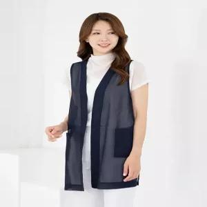 [모슬린]엄마옷 여름 쉬폰 라운드 롱 조끼 605FGH310 마담중년여성빅사이즈50대60대