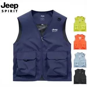 JEEP SPIRIT 기능성 워크웨어 조끼 멀티포켓 V넥 지퍼 베스트