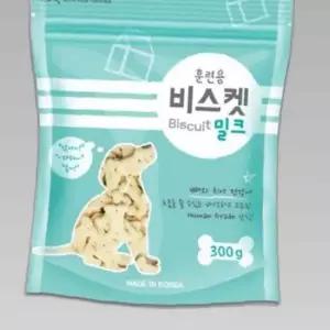인터펫코리아 강아지 훈련용 비스켓 밀크 300g
